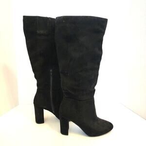 Black Knee High Heeled Boot Women's  SZ 7.5
